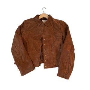 MANGO Genuine Leather Suede Jacket - Medium
